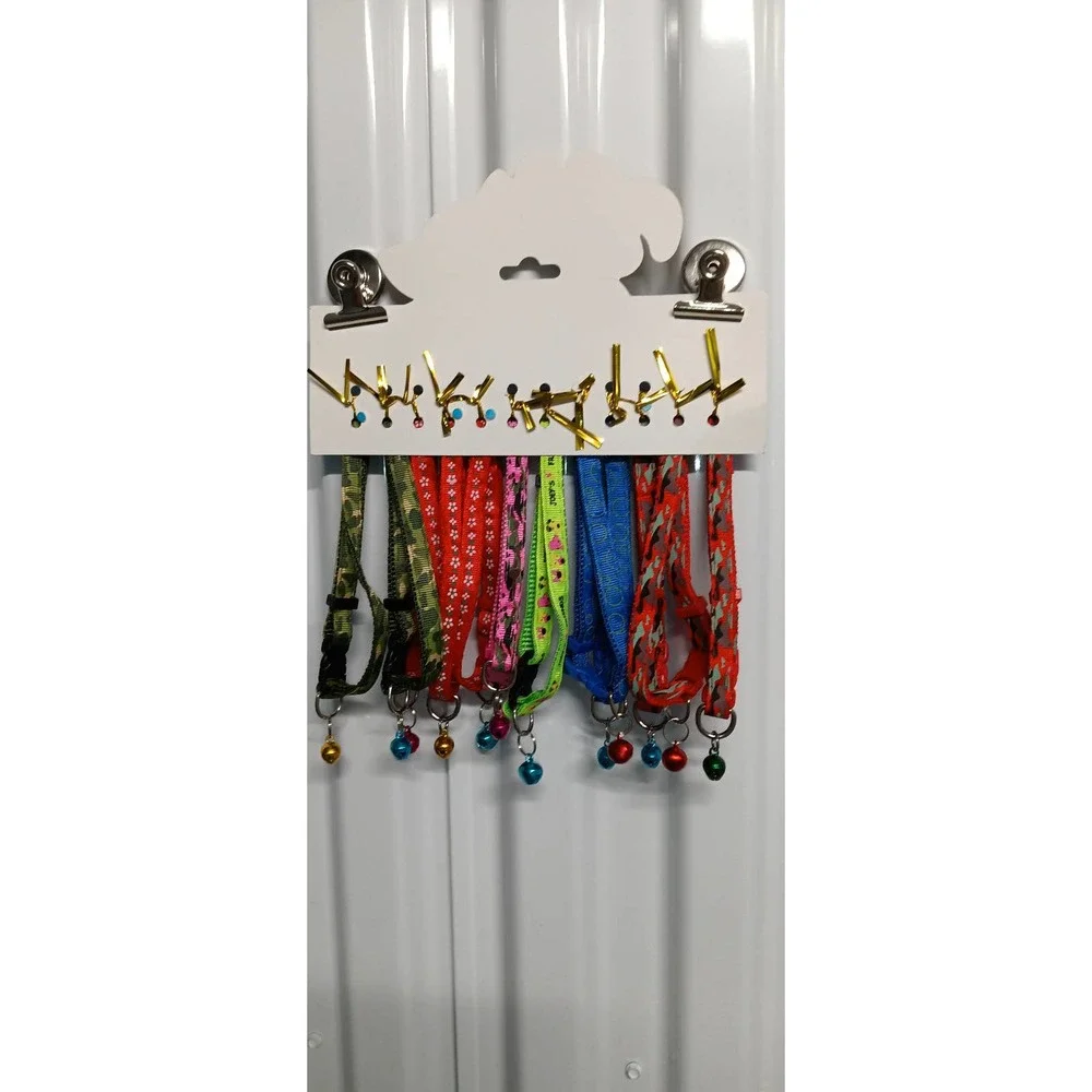 Anzai Pet Supplies 12 Multi print pet collars with clip and bell